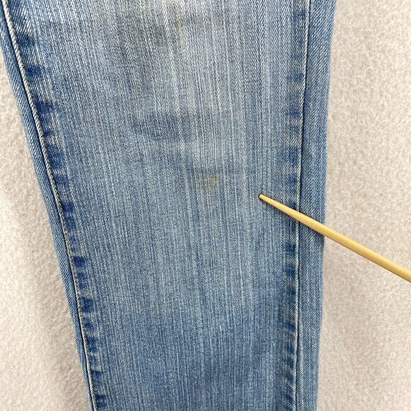 APPLE BOTTOMS Jeans 8 Distressed Straight Low Rise Stretch Denim Blue VTG HK - Picture 15 of 16